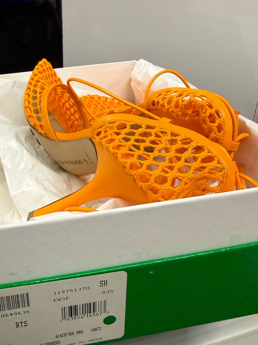 NWT Bottega Veneta Stretch Mesh Heel in Tangerine Orange - Size EU 40 - Picture 7 of 8